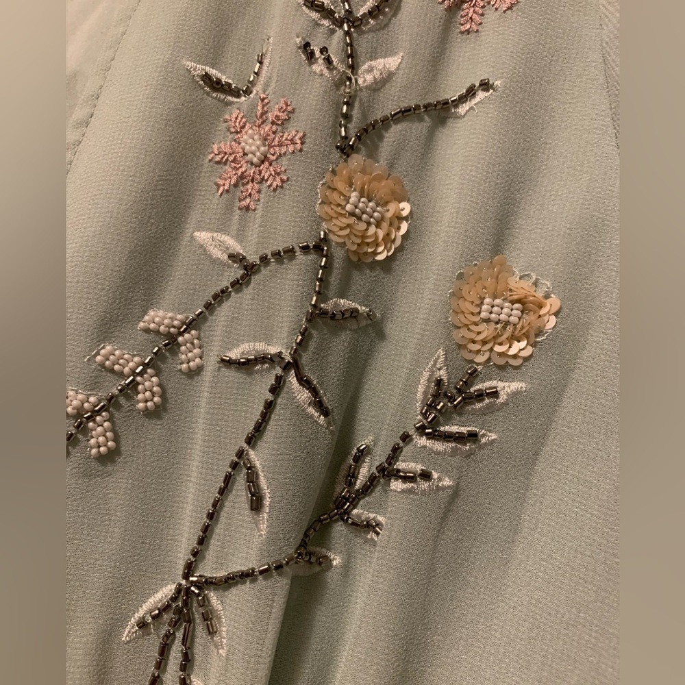 EUC Hope & Ivy Embroidered Midi Dress in Sage - Picture 13 of 16